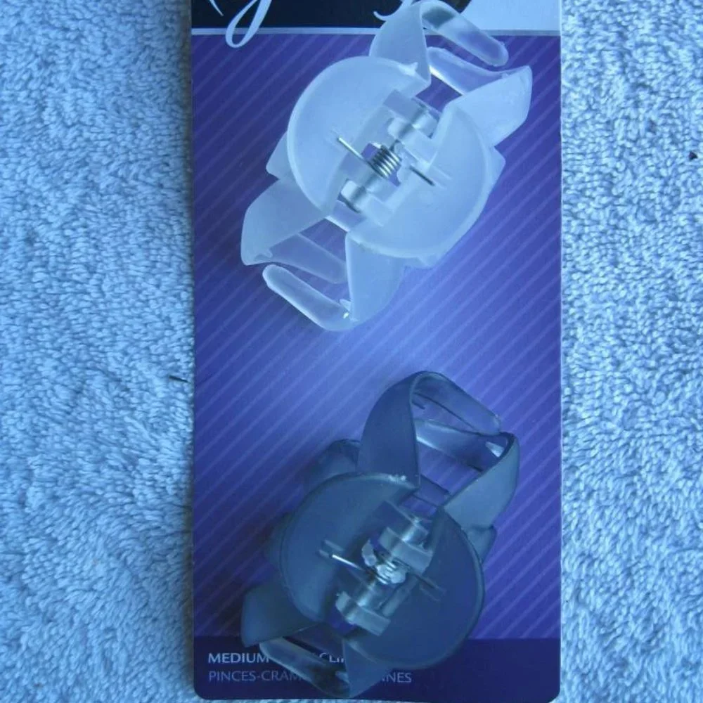 2 Goody Medium Matte Frosted Spider Octopus Plastic Jaw Claw Clips 2 1/4